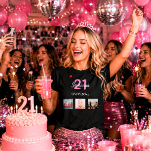 Camiseta aniversário de 21 anos personalizada fofofofofofof