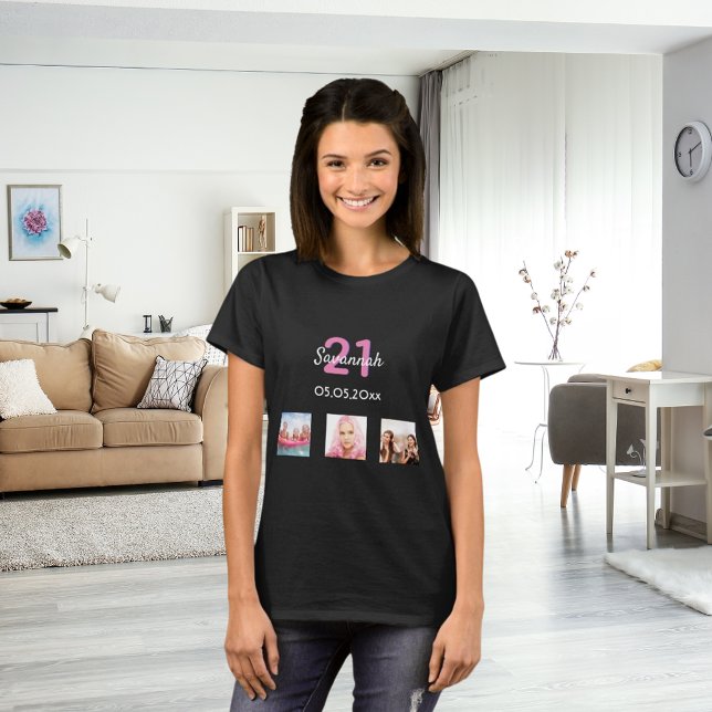 Camiseta aniversário de 21 anos personalizada fofofofofofof (Criador carregado)
