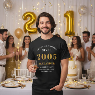 Camiseta Aniversário de 21 anos Personalizado 2005 Nome Pre