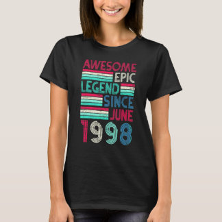 Camiseta Aniversário de 24 anos Lendário Épico Incrível Des