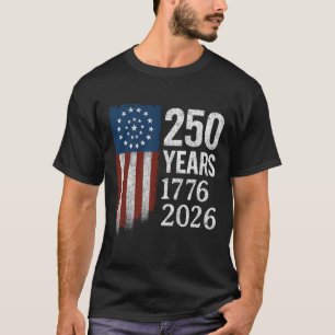 Camiseta Aniversário de 250 Anos 1776–2026 Bandeira America