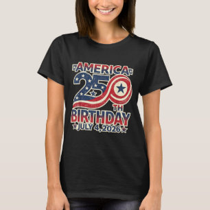 Camiseta Aniversário de 250 anos 4 de julho de 1776-2026 EU