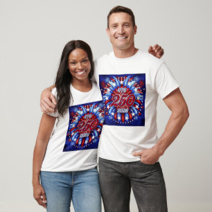Camiseta Aniversário de 250 anos da América 1776-2026 Fogo 