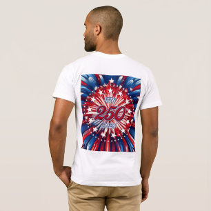 Camiseta Aniversário de 250 anos da América 1776-2026 Fogos