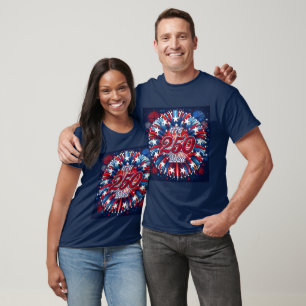 Camiseta Aniversário de 250 anos da América 1776-2026 Fogos