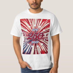 Camiseta Aniversário de 250 anos da América 1776-2026 Fogos