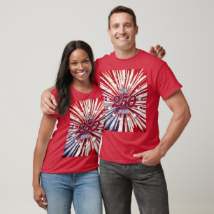 Camiseta Aniversário de 250 anos da América 1776-2026 Fogos