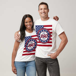 Camiseta Aniversário de 250 anos da América com a bandeira
