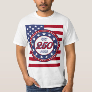 Camiseta Aniversário de 250 anos da América com a bandeira 