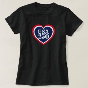 Camiseta Aniversário de 250 anos dos EUA Patriótico Vermelh