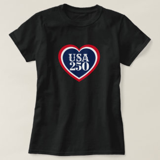 Camiseta Aniversário de 250 anos dos EUA Patriótico Vermelh