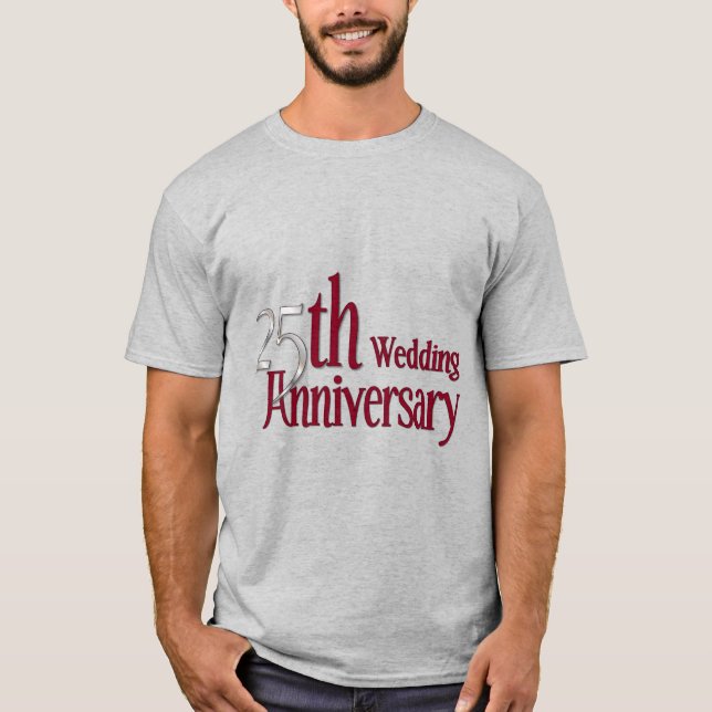 Camiseta Aniversário de 25 Silver e Burgundy (Frente)