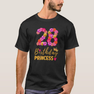 Camiseta Aniversário de 28 anos A Princesa Flor é a Minha 2