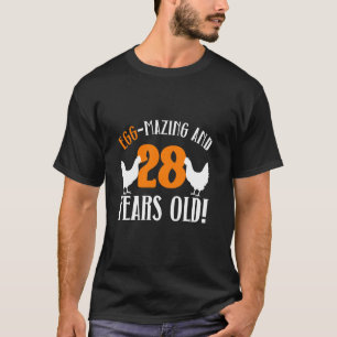 Camiseta Aniversário de 28 anos Fazendeiro de Galinhas Gali