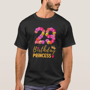Camiseta Aniversário de 29 anos Princesa Flor Seu 29º B