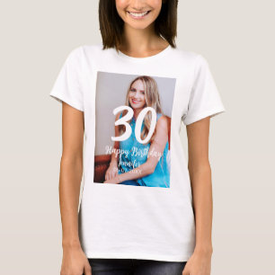 Camiseta aniversário de 30 anos adiciona nome data ano ano