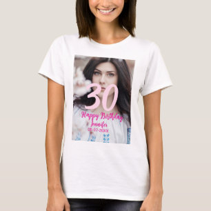 Camiseta aniversário de 30 anos adicionar nome data ano fot