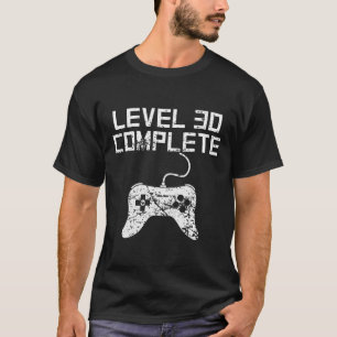 Camiseta Aniversário de 30 anos completo do nível 30