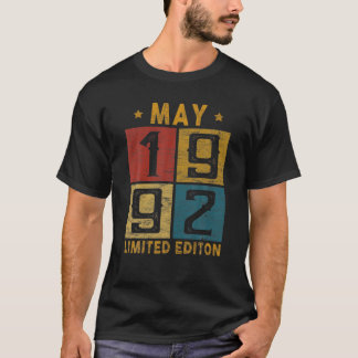 Camiseta Aniversário de 30 anos De Maio De 1992 Nascer Em 1