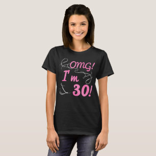 Camiseta ANIVERSÁRIO DE 30 ANOS de OMG para Meninas