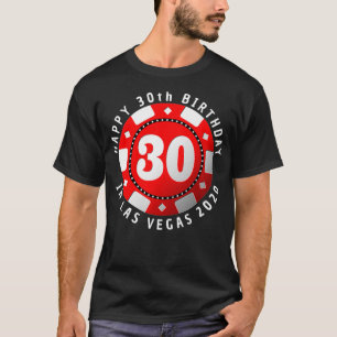 Camiseta aniversário de 30 anos em Las Vegas 2020 Poker Chi
