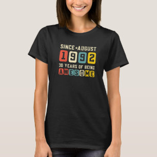 Camiseta aniversário de 30 anos Incrível Desde Agosto De 19