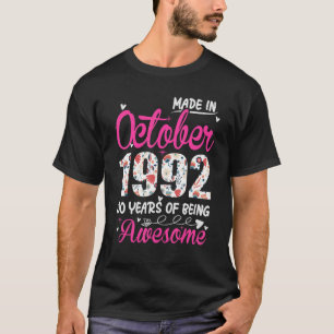 Camiseta aniversário de 30 anos Incrível Desde Outubro De 1