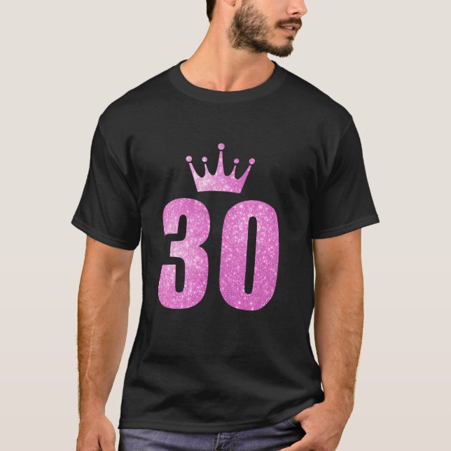Camiseta aniversário de 30 anos King Queen Royal aniversári (Frente)
