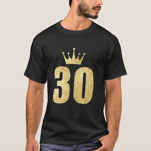 Camiseta aniversário de 30 anos King Queen Royal aniversári (Frente)