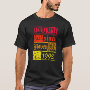 Camiseta aniversário de 30 anos Legendário desde novembro d