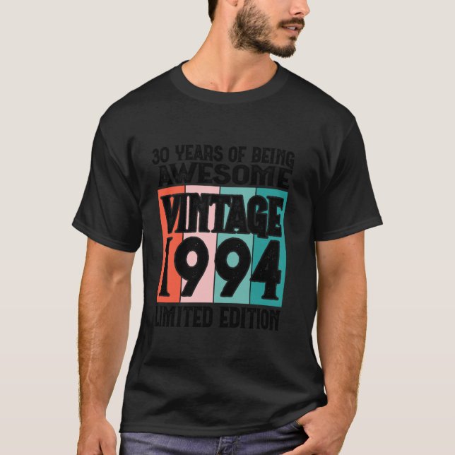 Camiseta aniversário de 30 anos Limited Edition Nascer em 1 (Frente)