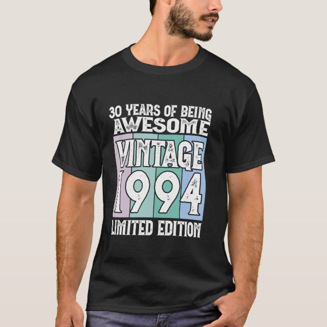 Camiseta aniversário de 30 anos Limited Edition Nascer em 1 (Frente)