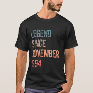 Camiseta aniversário de 30 anos Men Legend Nascer novembro 