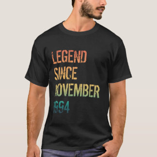 Camiseta aniversário de 30 anos Men Legend Nascer novembro