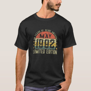 Camiseta aniversário de 30 anos Mens Maio De 1992 30 Anos