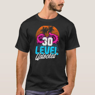 Camiseta aniversário de 30 anos nível 30 anos não bloqueado