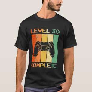 Camiseta Aniversário de 30 anos NÍVEL 30 COMPLETO Festa Ani