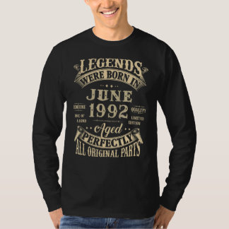 Camiseta aniversário de 30 anos Para Legendas Nascer Junho 