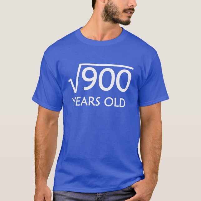 Camiseta aniversário de 30 anos | Raiz Quadrada de 900 a 30 (Frente)
