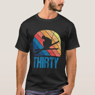 Camiseta aniversário de 30 anos Retro Ski Skiing Homens De