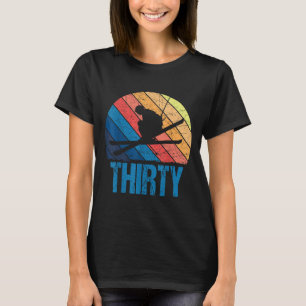 Camiseta aniversário de 30 anos Retro Ski Skiing Homens De 