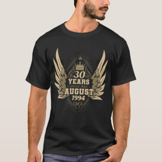 Camiseta aniversário de 30 anos único desde agosto de 1994