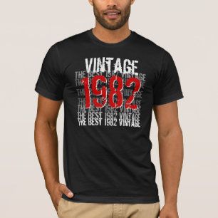 Camiseta aniversário de 30 anos Vermelho Vermelho de 1982