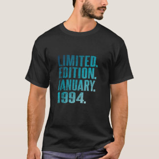 Camiseta aniversário de 30 anos Vintage 1994 Janeiro 30 Ano
