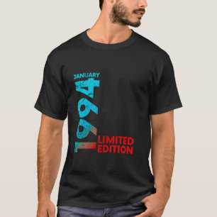 Camiseta aniversário de 30 anos Vintage 1994 Janeiro 30 Ano