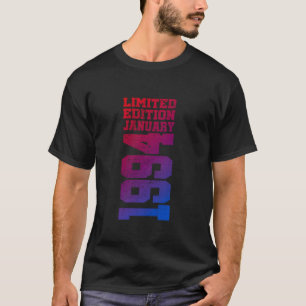 Camiseta aniversário de 30 anos Vintage 1994 Janeiro 30 Ano