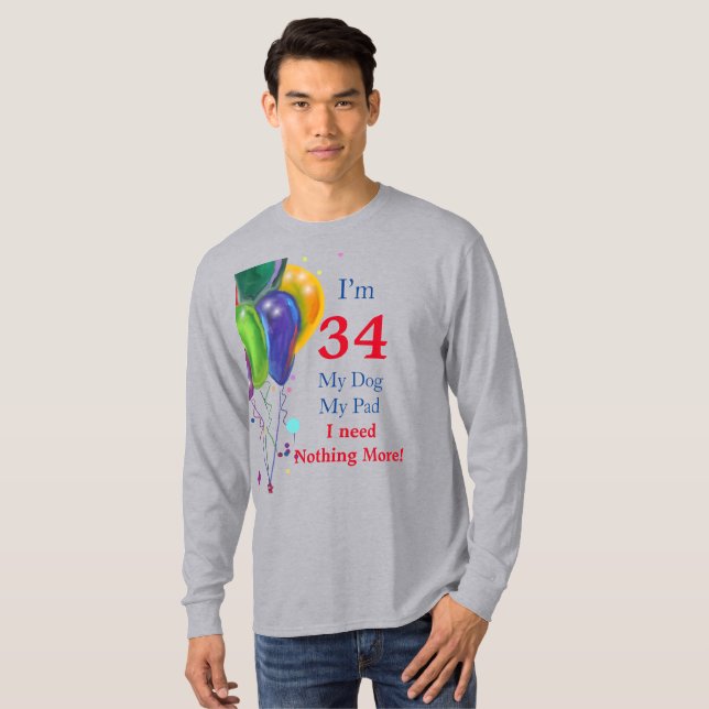 Camiseta Aniversário de 34 anos (Frente Completa)