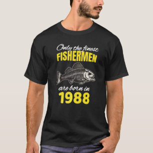 Camiseta Aniversário de 34 anos Os Pescadores Nasceram Em