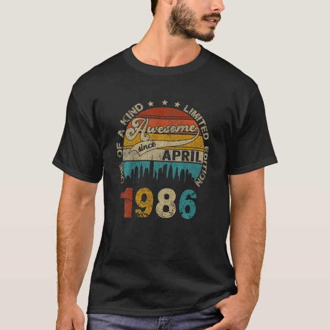 Camiseta Aniversário De 35 Anos É Incrível Desde Abril De 1 (Frente)