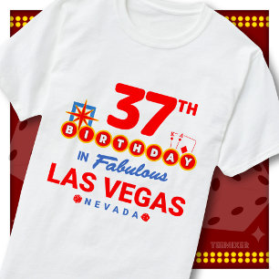 Camiseta Aniversário de 37 anos Sinal de Boas-Vindas Las Ve